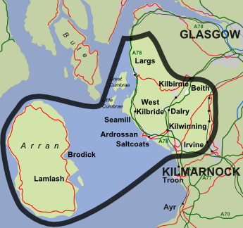 Map of North Ayrshire RSCDS catchment area